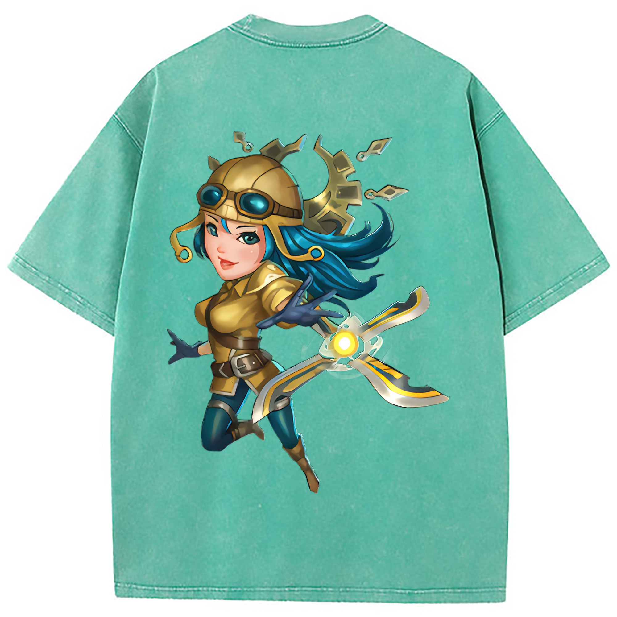 （画像用） リーグ・オブ・レジェンド League of Legends LOL 綿100% ヴィンテージ風 半袖Tシャツ（背面プリント）
